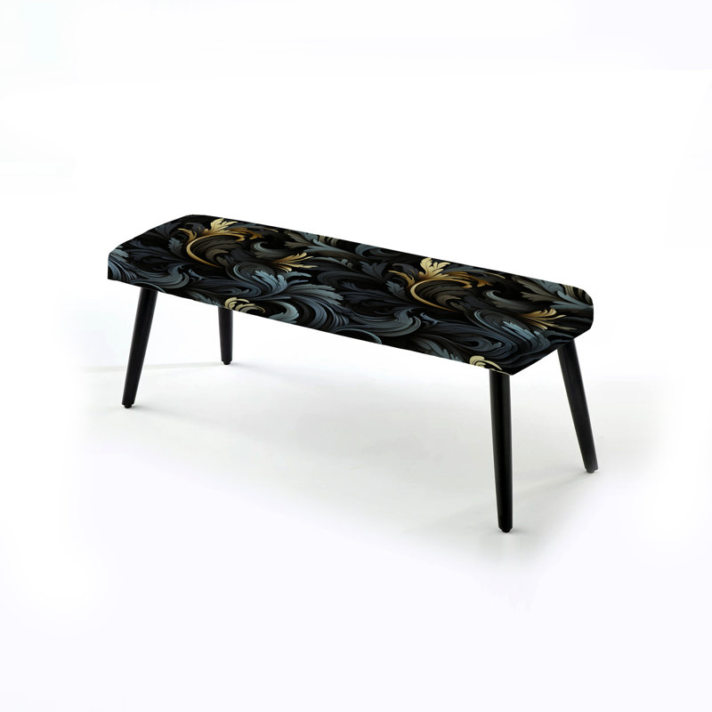 East Urban Home Manderson Paisley Upholstered Black Bench Wayfair